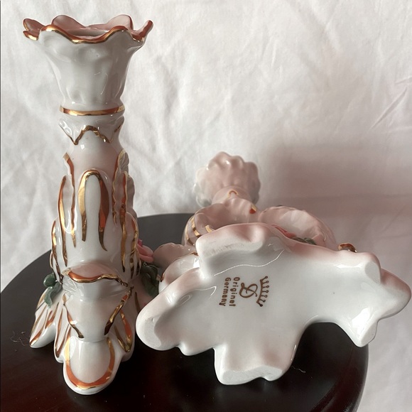Dresden Germany Porcelain
Candlestick Holder Pink Roses
Vintage - Picture 4 of 7